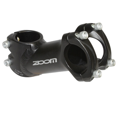 POTENCE ROUTE-VTT ZOOM NOIR CAPOT NOIR RELEVE 25° 31.8 L 90MM