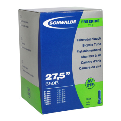 CHAMBRE A AIR VELO 27.5 X 2.10-2.85 SCHWALBE VALVE STANDARD TOUT ALU (27.5+) (AV21F)