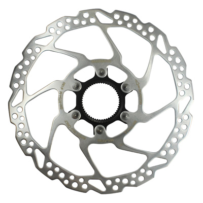 DISQUE DE FREIN VTT CENTERLOCK SHIMANO 180MM DEORE RT54 POUR PLAQUETTE RESINE (MONTAGE ATELIER)