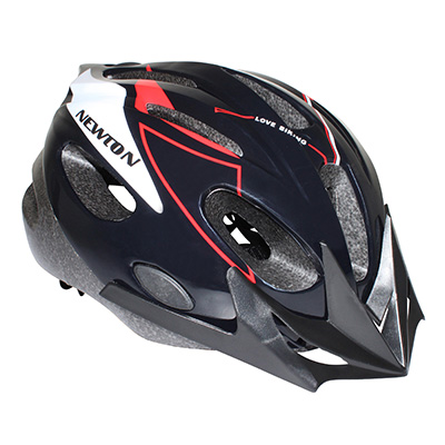 CASQUE VELO ENFANT JUNIOR NEWTON CROSSRIDE NOIR-ROUGE AVEC VISIERE ET LOCK TAILLE 53-55 (VENDU EN BOITE)