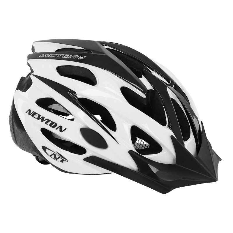 CASQUE VELO ADULTE NEWTON ROUTE-VTT VICTORY BLANC-NOIR TAILLE 58-61 AVEC VISIERE ET LOCK (VENDU EN BOITE) (OFFRE SPECIALE)