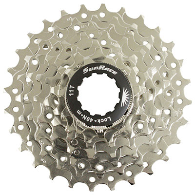 CASSETTE  7V. SUNRACE M63 11-28 VTT POUR SHIMANO-SRAM NICKEL (LIVRE EN BOITE) (11-13-15-18-21-24-28)