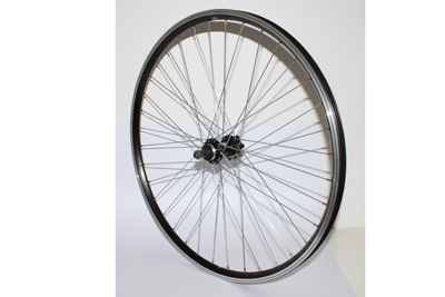 ROUE VTT DISQUE BLOCAGE 26\" P2R ARRIERE NOIR DOUBLE PAROI MOYEU DISQUE 6 TROUS 36 RAYONS POUR ROUE LIBRE 8-7-6V