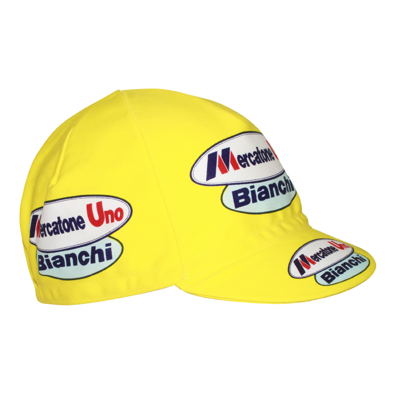 CASQUETTE VELO EQUIPE VINTAGE MERCATONE JAUNE