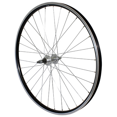 ROUE VTT PATIN 26\" P2R ARRIERE ALU NOIR DOUBLE PAROI MOYEU ALU ROUE LIBRE 7-6V AXE PLEIN