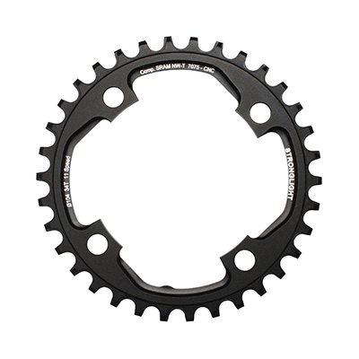 PLATEAU VTT 4BRA D.104 POUR SRAM XO1 STRONGLIGHT 34DTS MONO NOIR ALU 7075 11V. NARROW WIDE - EPAISSEUR 5MM