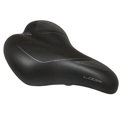 SELLE NEWTON CITY GRAY LINE FEMME GEL A RESSORT MODERATE NOIR 265X184MM RAIL ACIER NOIR