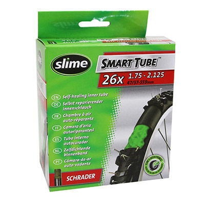 CHAMBRE A AIR VELO 26 X 1.75-2.10 SLIME VALVE STANDARD OBUS DEMONTABLE AVEC LIQUIDE ANTI-CREVAISON