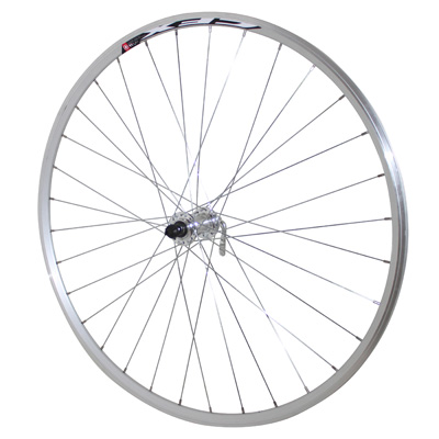 ROUE ROUTE PATIN BLOCAGE 700 ELAN CFX ARGENT AVANT MOYEU ALU 32 RAYONS GALVA JANTE 13C