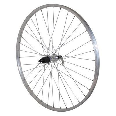 ROUE VTC PATIN BLOCAGE 700 X 35 - 28" ALU ARRIERE MOYEU QC300 CASSETTE SHIMANO 10-9-8V 36 RAYONS JANTE 21C