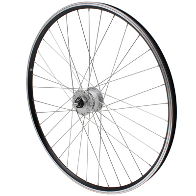 ROUE VTC PATIN 700 X 35 - 28\" ER10 NOIR AVANT MOYEU ECROU SHIMANO DYNAMO DH2N 6 VOLT-2.4W  (ECLAIRAGE AVANT) JANTE 19C