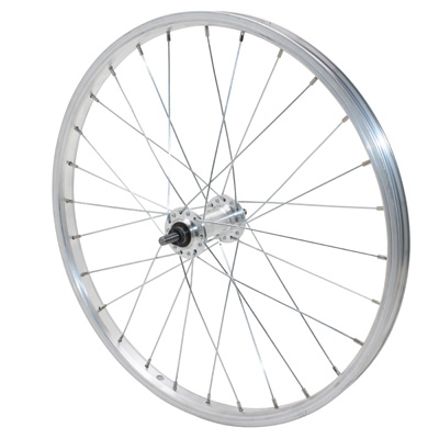 ROUE VTT PATIN 20" ALU AVANT MOYEU ALU AXE PLEIN (VENDU AVEC ECROU 9X100) JANTE 21C 28 RAYONS