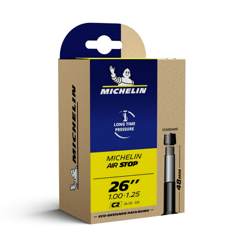 CHAMBRE A AIR VELO 26 X 1.00-1.25 MICHELIN C2 VALVE STANDARD 48MM 132G