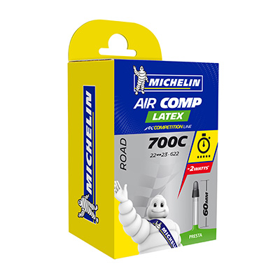 CHAMBRE A AIR VELO 700 X 22-23 MICHELIN A1 LATEX VALVE PRESTA 60MM 82G