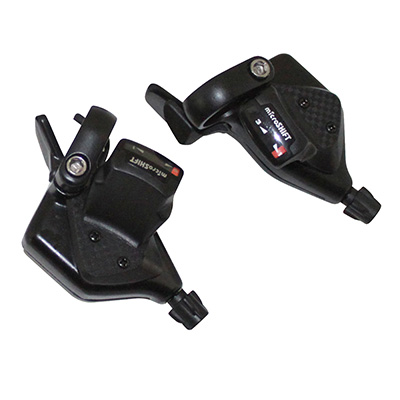 MANETTE VTT P2R INDEXE RAPID PUSH-PULL 9V. AVEC POIGNEES (PAIRE) COMPATIBLE SHIMANO