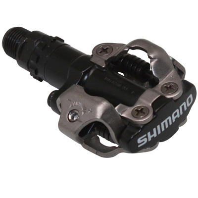 PEDALE VTT AUTOMATIQUE SHIMANO M520 SPD NOIR AVEC CALES (PAIRE)