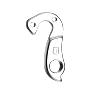 PATTE DE DERAILLEUR ALU MARWI BH-BULLS GH-211 (VENDU A L'UNITE SUR CARTE)
