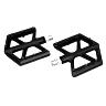 PEDALE VTT PLATEFORME DESCENTE - BMX P2R NOIR ALU-FIBRE DE CARBONE FILETAGE 9-16 AVEC PICOTS ROUGE  (PAIRE)