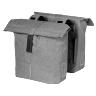 SACOCHE ARRIERE VELO DOUBLE BASIL CITY GRIS CLAIR 28-32L FIXATION VELCROS SUR PORTE BAGAGE (30X18X49CM) FERMETURE PLIANT ANTI-PLUIE