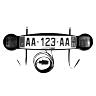 SUPPORT PLAQUE IMMATRICULATION AVEC RAMPE FEUX PRISE 7 BROCHES IDEAL POUR PORTE VELO COFFRE