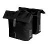 SACOCHE ARRIERE VELO DOUBLE BASIL CITY NOIR 28-32L FIXATION PORTE BAGAGE FIXATION SYSTEME MIK (COMPATIBLE AVEC 157030 INCLUS) (30X18X49CM) FERMETURE PLIANT ANTI-PLUIE