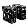 SACOCHE ARRIERE VELO DOUBLE BASIL MARA XL 35L NOIR AVEC COEURS BLANCS (43X14X36CM)