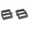 PEDALE VTT PLATEFORME DESCENTE - BMX SWITCH JUMP RESINE ROUGE FILETAGE 9-16 AVEC PICOTS ARGENT (PAIRE)