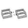 PEDALE VTT PLATEFORME DESCENTE - BMX SWITCH JUMP RESINE ORANGE FILETAGE 9-16 AVEC PICOTS ARGENT (PAIRE)