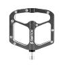 PEDALE VTT PLATEFORME DESCENTE - BMX SWITCH GAP ALU ROUGE FILETAGE 9-16 AVEC PICOTS ARGENT (PAIRE)