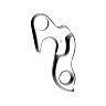 PATTE DE DERAILLEUR ALU MARWI PEUGEOT-SCOTT-ORBEA-QUINTANA-BIANCHI-LOOK-KUOTA-ARGON GH-014  - COMPATIBLE LEADER FOX (VENDU A L\'UNITE SUR CARTE)