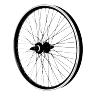 ROUE BMX 20" ARRIERE NOIR MOYEU FLIP-FLOP ALU NOIR 48T. AXE PLEIN 3-8 AVEC ECROUS JANTE 25C