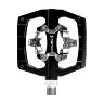 PEDALE GRAVEL - VTT  PLATE SWITCH AUTOMATIQUE ALU CNC NOIR 90 X 90 MM (COMPATIBLE SHIMANO SPD) (PAIRE)