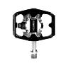 PEDALE GRAVEL - VTT  PLATE SWITCH AUTOMATIQUE OU STANDARD ALU CNC NOIR 85 X 70 MM (COMPATIBLE SHIMANO SPD) (PAIRE)