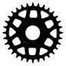 E*THIRTEEN HELIX R E*SPEC SRAM DIRECT MOUNT CHAINRING, SHIMANO EP8, 32 T., BLACK