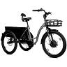 TRICYCLE ELECTRIQUE-VAE CITY LEADER FOX 24" CURTIS X 2025 MIXTE GRIS MAT 8V SHIMANO NEXUS MOTEUR ROUE AV BAFANG 36V 45NM BATTERIE 16,7AH (LARGEUR HORS TOUT 75CM, DEBATTEMENT 50MM) -HOUSSE ANTI PLUIE-