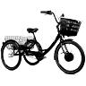 TRICYCLE ELECTRIQUE-VAE CITY LEADER FOX 24" BORMIO 2025 MIXTE NOIR BRILLANT 3V SHIMANO NEXUS MOTEUR ROUE AV BAFANG 36V 45NM BATTERIE 14,4AH (LARGEUR HORS TOUT 81CM)