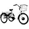TRICYCLE ELECTRIQUE-VAE CITY LEADER FOX 24" BORMIO 2025 MIXTE BLANC BRILLANT 3V SHIMANO NEXUS MOTEUR ROUE AV BAFANG 36V 45NM BATTERIE 14,4AH (LARGEUR HORS TOUT 81CM)