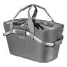 PANIER ARRIERE TOILE BASIL 2DAY 22L GRIS CLAIR AVEC ANSE FIXATION CLIP AUTOMATIQUE SUR PORTE BAGAGE SYSTEME MIK (COMPATIBLE AVEC 157030 INCLUS) - (SI PAS FOURNI SUR LE VELO, AJOUTER 155681)