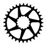 E*THIRTEEN HELIX PLUS GUIDERING DIRECT MOUNT CHAINRING, 34 Z., 52/55MM FLIP FLOP, BLACK