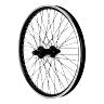 ROUE BMX 20" AVANT NOIR MOYEU ALU NOIR 48T. AXE PLEIN 14MM AVEC ECROUS