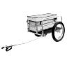 REMORQUE VELO UTILITAIRE ALU BEACH PLIABLE (L84X75XH69) AVEC ROUES 20''X 3.00 FIXATION AXE DE ROUE ARRIERE