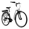 VELO ELECTRIQUE-VAE CITY 28 LEADER FOX PARK MIXTE BLANC BRILLANT 7V MOTEUR ROUE AR BAFANG 36V 45NM BATTERIE 15AH (16,5\'\' - H43CM - TAILLE S - POUR ADULTE DE 158CM à 168CM)