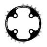 PLATEAU VTT 4BRA D.64 TA CHINOOK 28DTS INTERIEUR TRIPLE NOIR ALU POUR SHIMANO - SRAM - FSA 9V.