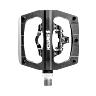 PEDALE GRAVEL - VTT  PLATE SWITCH AUTOMATIQUE OU STANDARD ALU CNC GRIS 90 X 90 MM (COMPATIBLE SHIMANO SPD) (PAIRE)