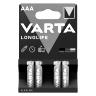 PILE LR03  1.5V  VARTA ALCALINE LONGLIFE LR03 - AAA (VENDU PAR 4)