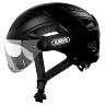 CASQUE VELO ADULTE ABUS URBAIN HYBAN 2.0 ACE VELOURS NOIR ECLAIRAGE INTEGRE TAILLE  M (52-58CM) REGLAGE MOLETTE