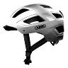 CASQUE VELO ADULTE ABUS URBAIN HYBAN 2.0 ARGENT ECLAIRAGE INTEGRE TAILLE L (56-61CM) REGLAGE MOLETTE