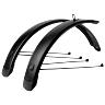 GARDE BOUE TRINGLES 20'' EUROFENDER TEMPO SQUARE 72MM NOIR MAT (PAIRE) AVEC FIXATION DOUBLES TRINGLES AMOVIBLES NOIRES (COMPATIBLE LEADER FOX MODELE HARLAN)