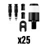 KIT ADAPTATEUR VALVE DE PNEU TUBELESS SCHWALBE CLIK VALVE SV (10X3540 - 10X3542 - 5X3541) (VENDU PAR 25)