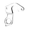 PATTE DE DERAILLEUR ALU MARWI CANNONDALE GH-150 (VENDU A L'UNITE SUR CARTE)